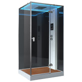 AWT Dampfdusche LD207F15 mit Duschtasse schwarz 120x90 rechts